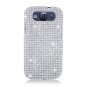Hard Plastic Bling Rhinestone Snap On Cover Case for Samsung Galaxy S3 III &acirc;�� Silver
