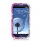 Hard Plastic Bling Rhinestone Snap On Cover Case for Samsung Galaxy S3 III &acirc;�� Silver & Pink