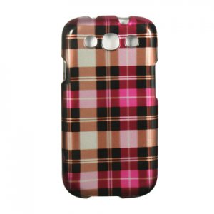 Hard Plastic Snap On Design Case Cover for Samsung Galaxy S3 III &acirc;�� Hot Pink Check