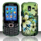 Flowers & Butterfly Hard Plastic Rubberized Design Case for Samsung Intensity III SCH U485 (Verizon)