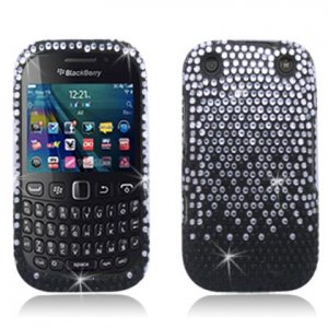 Black Waterfall Hard Plastic Bling Design Case BlackBerry Curve 9310/9320 (Verizon/Boost Mobile)