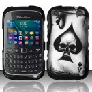 Spade Skull Hard Plastic Rubberized Snap on Case BlackBerry Curve 9310/9320 (Verizon/Boost Mobile)