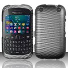 Carbon Fiber Hard Plastic Rubberized Snap on Case BlackBerry Curve 9310/9320 (Verizon/Boost Mobile)