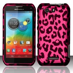 Hard Plastic Rubberized Snap On Case Motorola Photon Q 4G LTE XT897 (Sprint) &acirc;�� Hot Pink Leopard