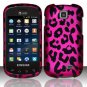 Hard Plastic Rubberized Snap On Design Case for Samsung Galaxy Appeal i827 (AT&T) - Hot Pink Leopard