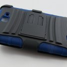 Black & Blue Rugged Armor Hard Case Kickstand Belt Clip Holster for Galaxy Note i717/i9220 (AT&T)