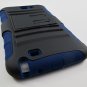 Black & Blue Rugged Armor Hard Case Kickstand Belt Clip Holster for Galaxy Note i717/i9220 (AT&T)