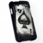 Hard Plastic Snap On Rubberized Design Case for Samsung Rugby Smart i847 - Spade Skull