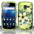 Hard Plastic Rubberized Snap On Design Case for Samsung Exhilarate i577 (AT&T) - Flowers & Butterfly
