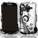 Hard Plastic Rubberized Snap On Case for Samsung Galaxy Reverb M950 (Sprint/Virgin) - Black Vines