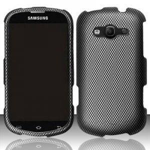 Hard Plastic Rubberized Snap On Case for Samsung Galaxy Reverb M950 (Sprint/Virgin) - Carbon Fiber