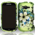 Hard Plastic Rubberized Snap On Case Samsung Galaxy Reverb M950 (Sprint/Virgin) - Flowers Butterfly