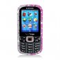 Hard Plastic Bling Design Case for Samsung Intensity 3 III SCH U485 (Verizon) - Silver and Pink