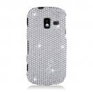 Hard Plastic Bling Design Case for Samsung Intensity 3 III SCH U485 (Verizon) - Silver