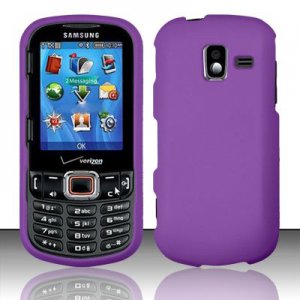 Hard Plastic Rubberized Snap On Case for Samsung Intensity 3 III SCH U485 (Verizon) - Purple