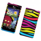 Hard Plastic 2 Piece Rubberized Snap On Design Case for LG Lucid 4G - Abstract Zebra