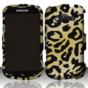 Hard Plastic Rubberized Snap On Case Samsung Galaxy Reverb M950 (Sprint/Virgin) - Golden Cheetah
