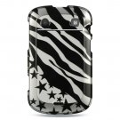 Hard Plastic Design Case for Blackberry Bold 9900/9930 - Silver Zebra and Stars