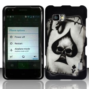 Hard Plastic Rubberized Snap On Case Cover for LG Mach LS860 (Sprint/Boost Mobile) &acirc;�� Spade Skull