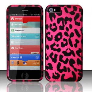 New Hard Plastic Rubberized Snap On Case Cover for Apple iPhone 5 &acirc;�� Hot Pink Leopard