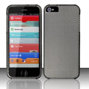 New Hard Plastic Rubberized Snap On Case Cover for Apple iPhone 5 &acirc;�� Carbon Fiber