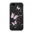 New Hard Plastic Rubberized Snap On Case Cover for Apple iPhone 5 – Purple Butterfly