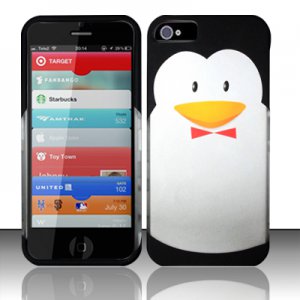 New Hard Plastic Rubberized Snap On Case Cover for Apple iPhone 5 &acirc;�� Penguin