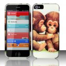 New Hard Plastic Rubberized Snap On Case Cover for Apple iPhone 5 – Cute Monkey Love