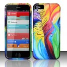 New Hard Plastic Rubberized Snap On Case Cover for Apple iPhone 5 – Peacock Feather