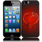 New Hard Plastic Rubberized Snap On Case Cover for Apple iPhone 5 – Red Heart Swirl
