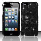 Hard Plastic Bling Rhinestone Snap On Case Cover for Apple iPhone 5 - Black
