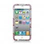 Hard Plastic Bling Rhinestone Snap On Case Cover for Apple iPhone 5 - Pink Hearts