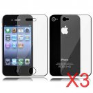3 Premium Front & Back Clear LCD Screen Protector for Apple iPhone 5 6th Gen Phone