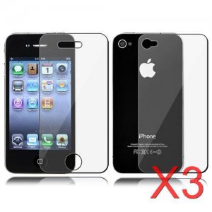 3 Premium Front & Back Clear LCD Screen Protector for Apple iPhone 5 6th Gen Phone