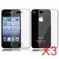3 Premium Front & Back Clear LCD Screen Protector for Apple iPhone 5 6th Gen Phone