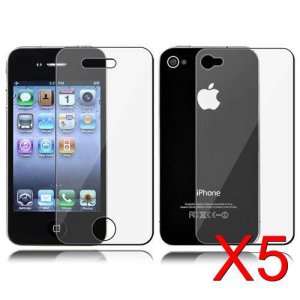 5 Premium Front & Back Clear LCD Screen Protector for Apple iPhone 5 6th Gen Phone