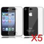 5 Premium Front & Back Clear LCD Screen Protector for Apple iPhone 5 6th Gen Phone