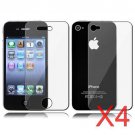 4 Premium Front & Back Clear LCD Screen Protector for Apple iPhone 5 6th Gen Phone