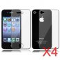 4 Premium Front & Back Clear LCD Screen Protector for Apple iPhone 5 6th Gen Phone