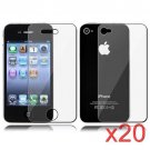 20 Premium Front & Back Clear LCD Screen Protector for Apple iPhone 5 6th Gen Phone