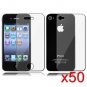 50 Premium Front & Back Clear LCD Screen Protector for Apple iPhone 5 6th Gen Phone