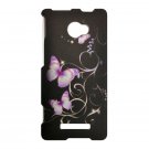 Hard Plastic Snap On Case Cover for HTC Windows Phone 8X (Verizon/AT&T/T-Mobile)– Purple Butterfly