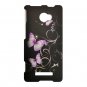 Hard Plastic Snap On Case Cover for HTC Windows Phone 8X (Verizon/AT&T/T-Mobile)– Purple Butterfly