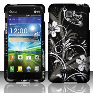 Hard Plastic Rubberized Snap On Case Cover for LG Escape P870 (AT&T) &acirc;�� Midnight Garden