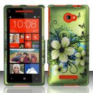 Hard Plastic Snap On Case Cover HTC Windows Phone 8X (Verizon/AT&T/T-Mobile) – Flowers & Butterfly