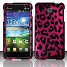 Hard Plastic Rubberized Snap On Case Cover for LG Escape P870 (AT&T) – Hot Pink Leopard