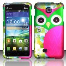 Hard Plastic Rubberized Snap On Case Cover for LG Escape P870 (AT&T) – Starry Green Owl