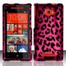 Hard Plastic Snap On Case Cover HTC Windows Phone 8X (Verizon/AT&T/T-Mobile) – Hot Pink Leopard