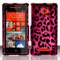 Hard Plastic Snap On Case Cover HTC Windows Phone 8X (Verizon/AT&T/T-Mobile) – Hot Pink Leopard