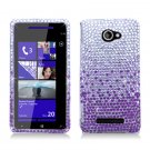 Hard Plastic Bling Case Cover for HTC Windows Phone 8X (Verizon/AT&T/T-Mobile) - Purple Waterfall